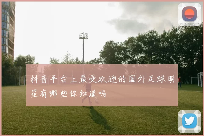 抖音平台上最受欢迎的国外足球明星有哪些你知道吗